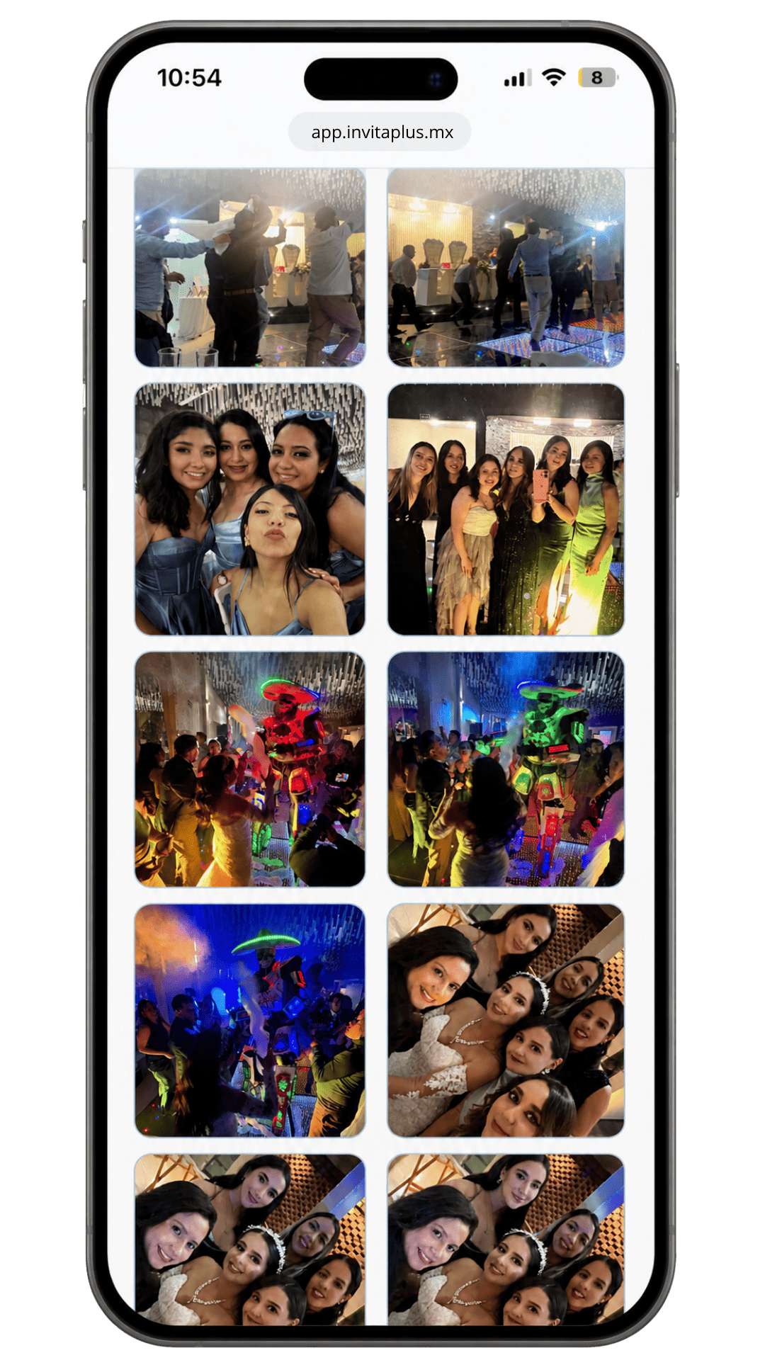 Álbum compartido del evento con fotos y likes