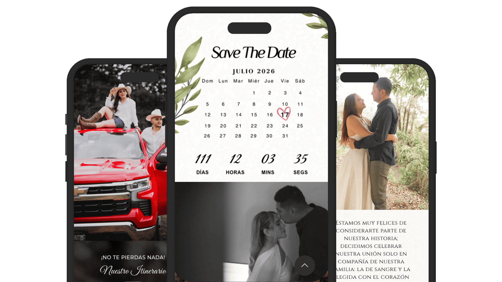 Ejemplo de invitación digital moderna con código QR